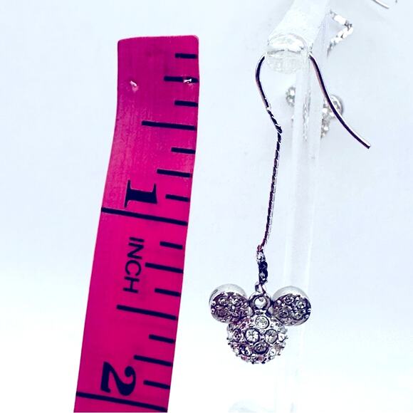 Mickey Mouse Herringbone Chain Earrings by Arribas Brothers Disney Swarovski - Picture 4 of 9